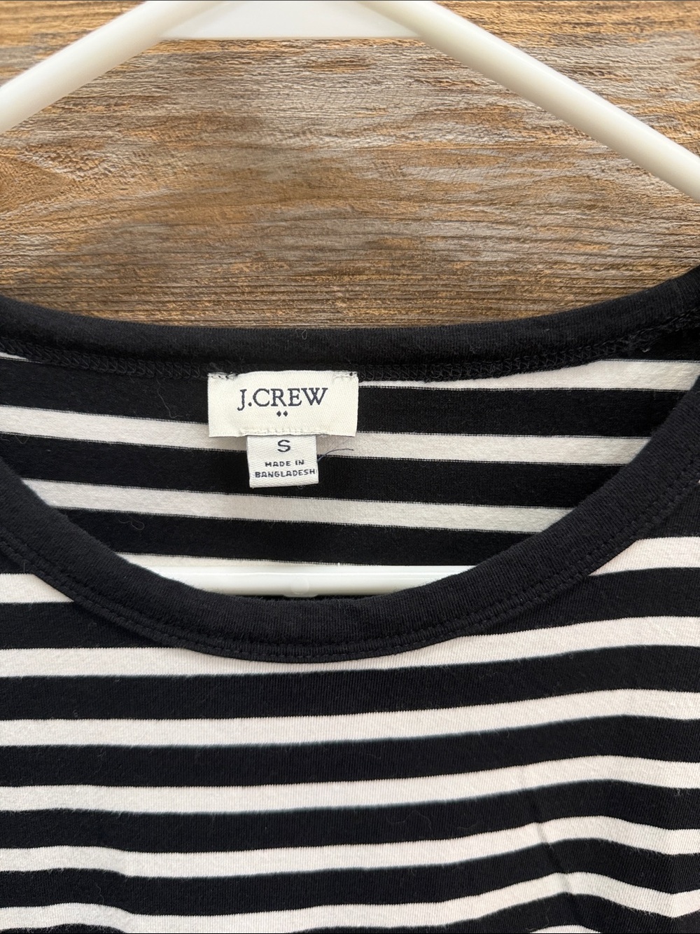 J. Crew Black and White Striped Top with Solid Black Skirt